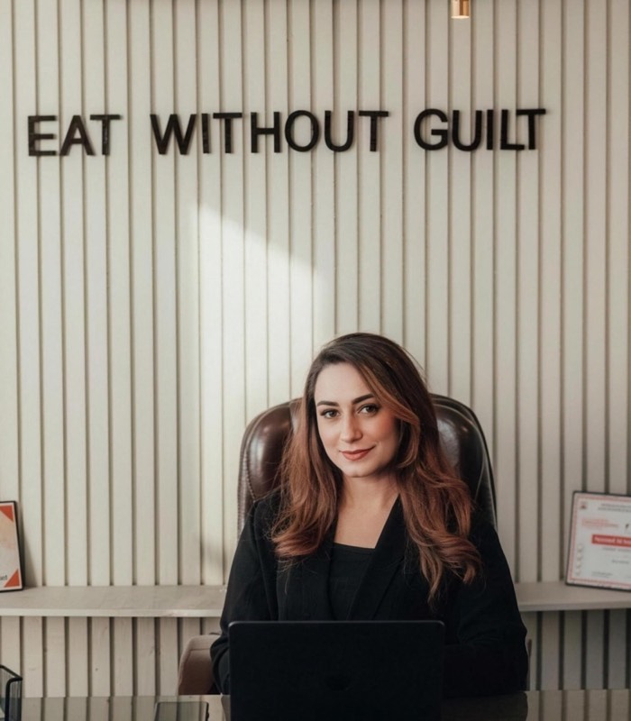 Dietitian Rimsha Amir at the Eat Without Guilt clinic in Faisalabad