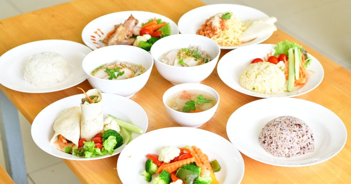 A balanced diet plan with assorted healthy meals