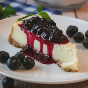 Zero sugar baked cheesecake slice